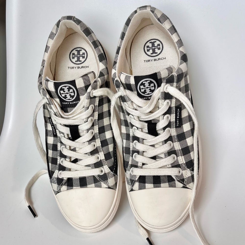 Tory Burch !Fun! Gingham Tennis Shoes - Picture 2 of 12